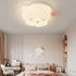 Modern Art Deco Kids Iron PE Bear LED Flush Mount Ceiling Light For Bedroom