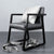 Modern Minimalist Square PU Leather Stainless Steel Desk Chair Backrest Armrest For Home Office