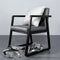 Modern Minimalist Square PU Leather Stainless Steel Desk Chair Backrest Armrest For Home Office