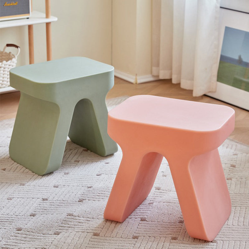 Modern Minimalist Rectangular PE Plastic Low Stool For Living Room