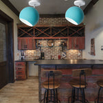 Modern Minimalist Macaron Round Globe Iron 1-Light Semi-Flush Mount Ceiling Light For Living Room