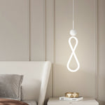 Contemporary Scandinavian Iron Silica Infinity Spiral LED Pendant Light For Bedroom