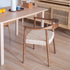 Traditional Vintage Braided Rope Wood Legs Square Dining Chair Backrest Armrest For Dining Room