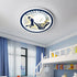 Contemporary Creative Kids Round Basketball Football Iron Acrylic LED Flush Mount Ceiling Light For Bedroom