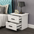 Modern Minimalist Rectangular Desktop Metal Artificial Panel Nightstand 2-Drawer For Bedroom