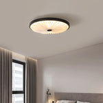 Contemporary Nordic Iron PVC Folding Fan Blade Pleat Round LED Flush Mount Ceiling Light For Living Room