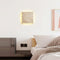 Traditional Japanese Yellow Travertine Corrugated Square LED Wall Sconce Lamp For Living Room