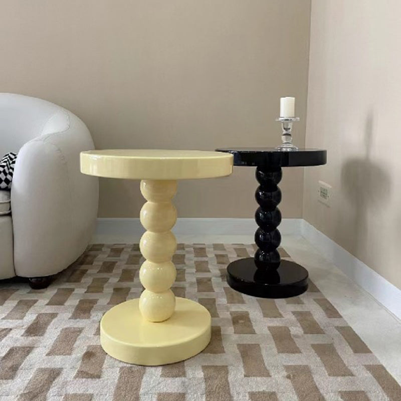 Traditional Vintage Round Beaded Wooden Coffee Table For Living Room