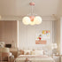 Contemporary Creative Cream Hardware Crystal Decor PE Round Shade 3-Light Kids Chandelier For Living Room