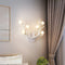 Contemporary Creative Resin Antler Branch Glass Shade 6-Light Wall Sconce Lamp For Bedroom