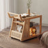 Contemporary Retro Solid Wood Movable Multifunctional Storage End Table 3-Tier For Living Room