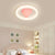 Modern Minimalist Round Strawberry Iron Acrylic LED Flush Mount Ceiling Light For Bedroom