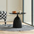 Modern Minimalist Round Cylinder Base Iron End Table 1-Tray For Living Room