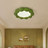 Traditional French Resin Acrylic Round Shade LED Flush Mount Ceiling Light For Living Room