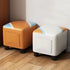 Contemporary Scandinavian Square Tech Fabric Wood Low Stool Backless Armless For Living Room