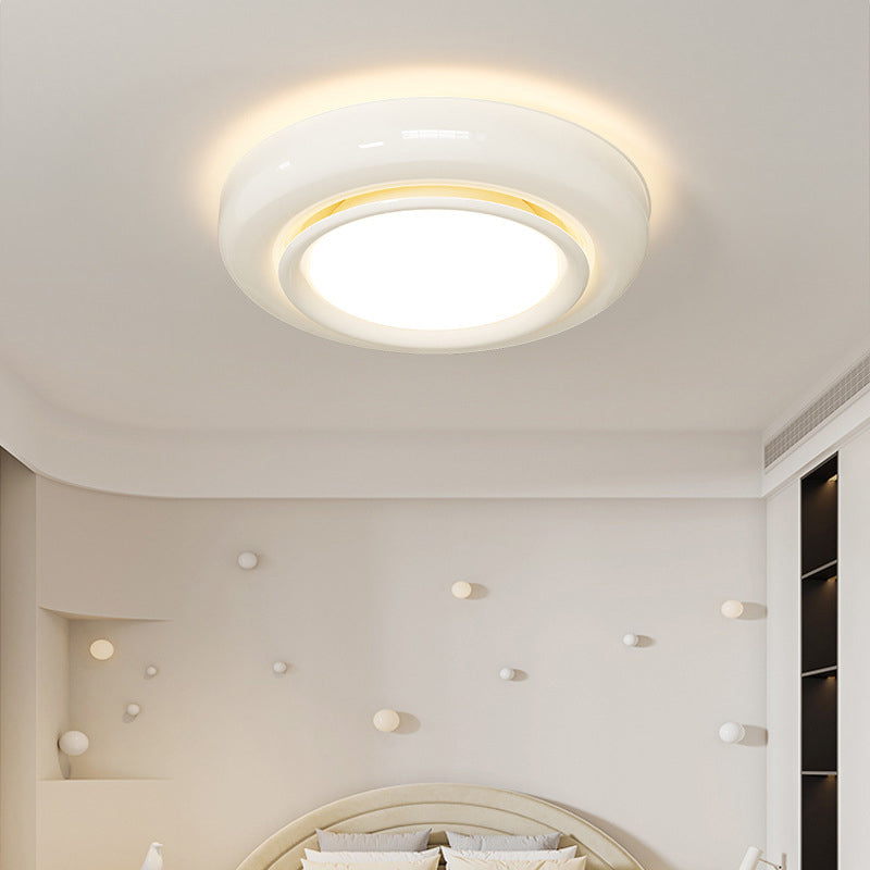 Modern Minimalist Round Iron Acrylic LED Flush Mount Ceiling Light For Bedroom