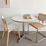 Modern Simplicity Round HDF Carbon Steel Dining Table For 2 Seats