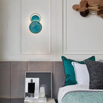 Traditional Chinese Circle Iron Glass LED Wall Sconce Lamp For Bedroom