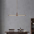 Contemporary Scandinavian Copper Brass Wood Strip LED Kitchen Island Light Chandelier For Dining Room
