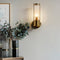 Modern Minimalist Cylindrical Iron Glass 1/2 Light Wall Sconce Lamp For Bedroom