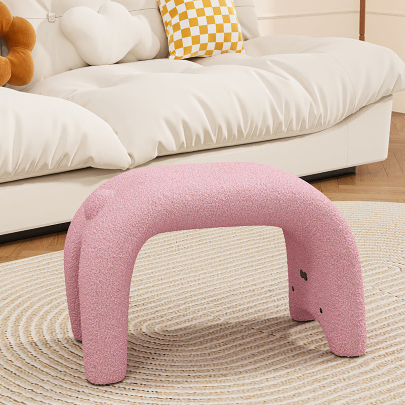 Contemporary Creative Curved Faux Fur Cat Design Vanity Stool Armless For Living Room