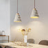 Contemporary Industrial Dome Tapered Solid Wood Cement 1-Light Pendant Light For Living Room