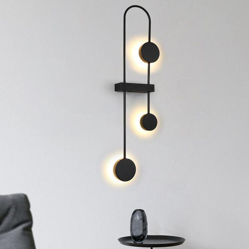 Modern Minimalist U Shaped Circle Metal Acrylic LED Wall Sconce Lamp For Bedroom