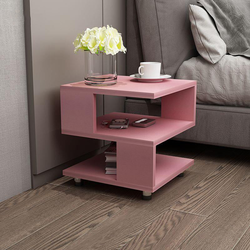 Contemporary Creative Square Cube Plate Side Table 3-Tier For Bedside