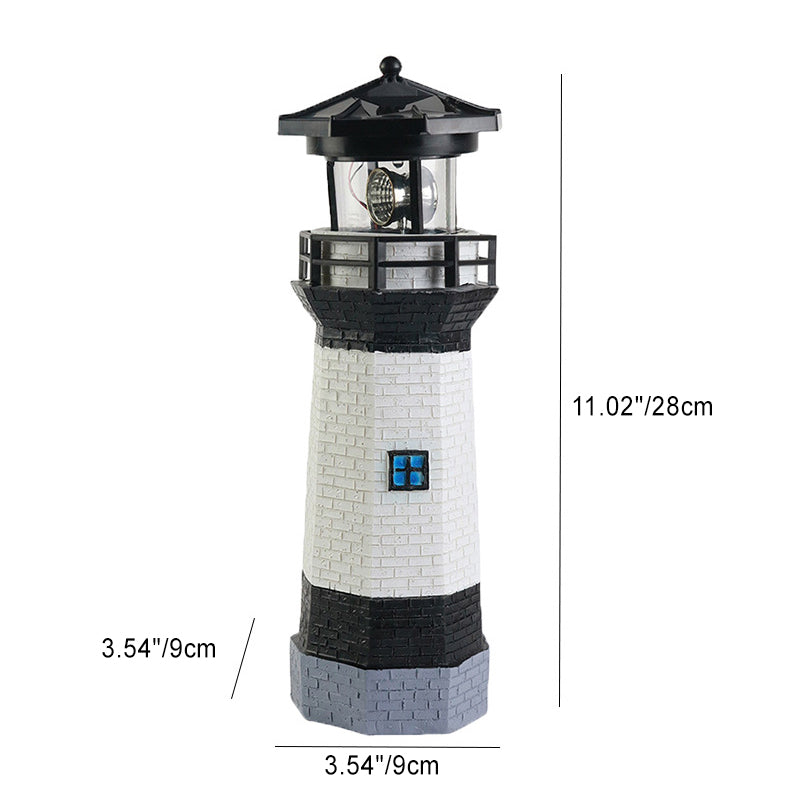 Contemporary Creative Solar Waterproof Lighthouse Resin LED Outdoor Light For Garden