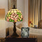 Traditional Tiffany Rose Flower Stained Glass Shade Zinc Alloy Base 1-Light Table Lamp For Study