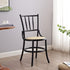 Traditional Vintage Round Cylinder Solid Wood Rattan Dining Chair Backrest For Living Room