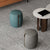 Contemporary Nordic Fabric Wood Sponge Cylinder Round Vanity Stool Backless For Bedroom