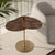 Contemporary Creative Three Leaves Rotatable Solid Wood Stainless Steel Coffee Table 3-Tier For Living Room