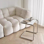 Modern Minimalist Rectangle C-Shape Density Plate Stainless Steel End Table For Living Room