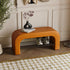 Modern Minimalist Long Rectangle Lambswool PU Leather Iron Storage Bench 1-Shelf For Entryways