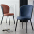 Contemporary Scandinavian Round Cushion Leather Carbon Steel Dining Chair Backrest For Dining Room