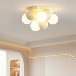 Contemporary Creative Orb Iron Acrylic 5-Light Semi-Flush Mount Ceiling Light For Bedroom