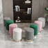 Modern Minimalist Round Velvet Top Metal Base Vanity Stool For Bedroom