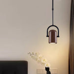 Modern Minimalist Cylinder Rotatable Angled Iron Glass LED Pendant Light For Living Room