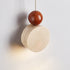 Traditional Japanese Travertine Shade Wood Round Ball 1-Light Pendant Light For Living Room