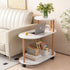 Modern Minimalist Removable Oval Round Plank Solid Wood End Table 3-Tier For Living Room