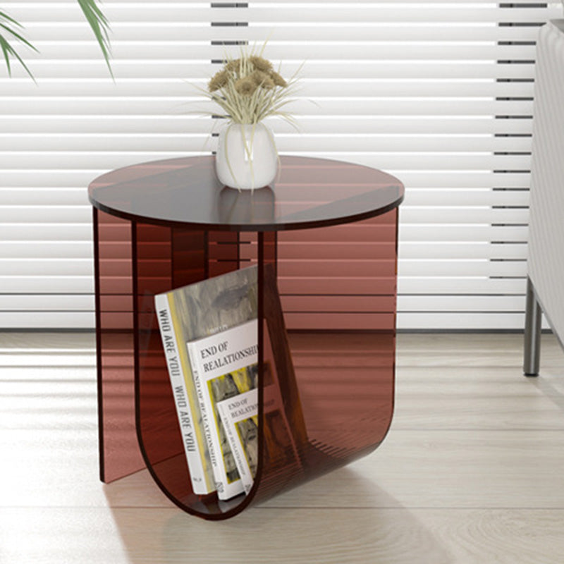 Contemporary Nordic Curved Acrylic End Table Storage For Living Room