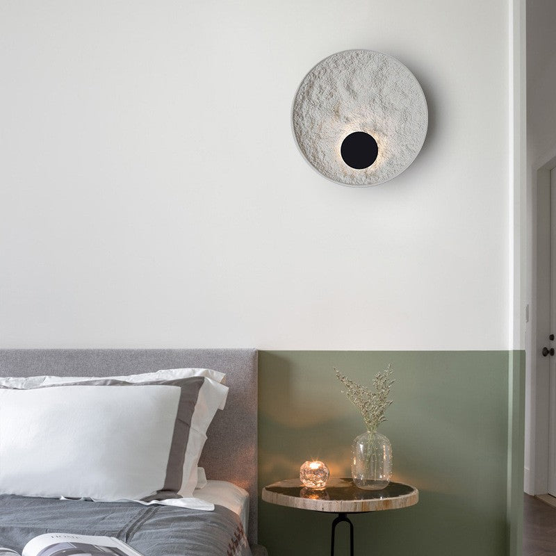 Contemporary Nordic Round Iron Resin LED Wall Sconce Lamp For Bedroom