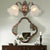 Traditional European Iron Glass Flower 2-Light Wall Sconce Lamp For Living Room