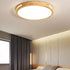 Modern Minimalist Round Wood Acrylic LED Flush Mount Ceiling Light For Bedroom