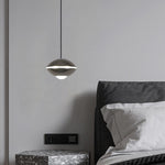 Contemporary Nordic Oval Aluminum Acrylic LED Liftable Pendant Light For Living Room