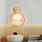 Contemporary Scandinavian Round Bird Wood Glass 1-Light Wall Sconce Lamp For Bedroom