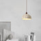 Contemporary Industrial Round Dome Solid Wood Cement 1-Light Pendant Light For Living Room