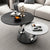 Contemporary Nordic Round Slab Stainless Steel Coffee Table 2-Shelf For Living Room