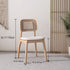 Traditional Japanese Square Wood Leather Dining Chair Four Legs Backrest For Dining Room